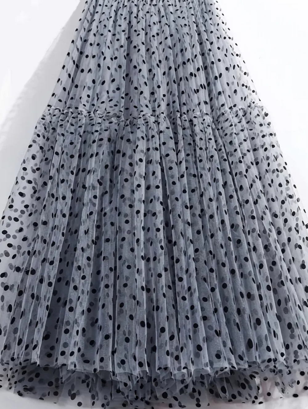 Polka Dot Skirt - Gray with Black Dots - Picture 4 of 5